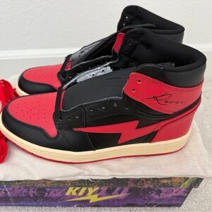 KOOL KIY Red and Black High-Top Sneakers